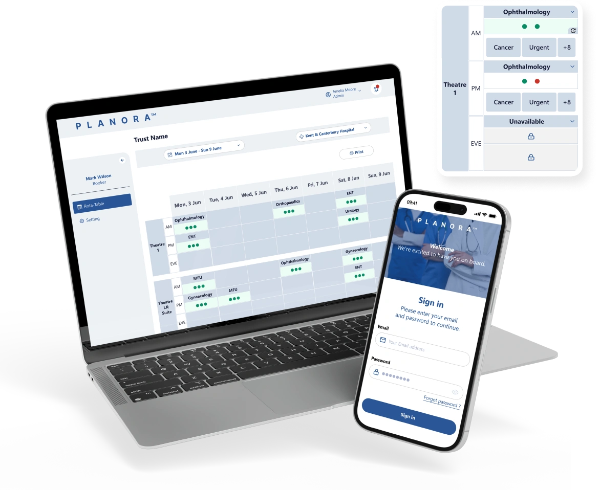 Planora hospital rota system
