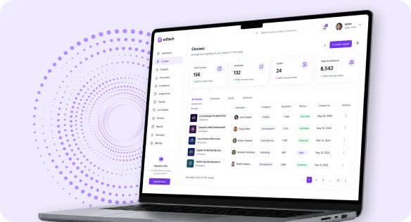 edtech app admin screen for fee and payment management