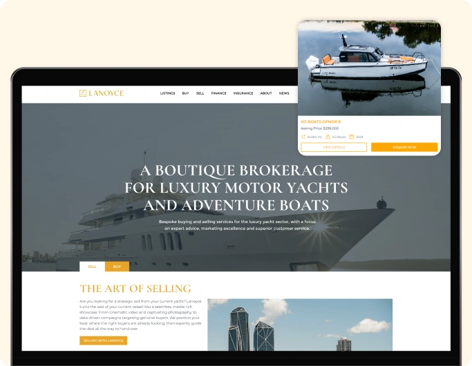 case study for yacht ecommerce marketplace-  Lanoyce