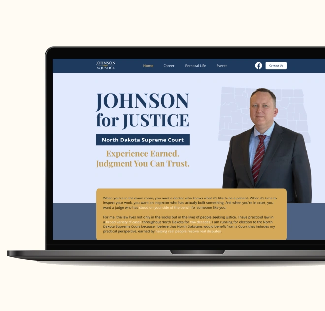 case study related to WordPress development for Johnson for justice