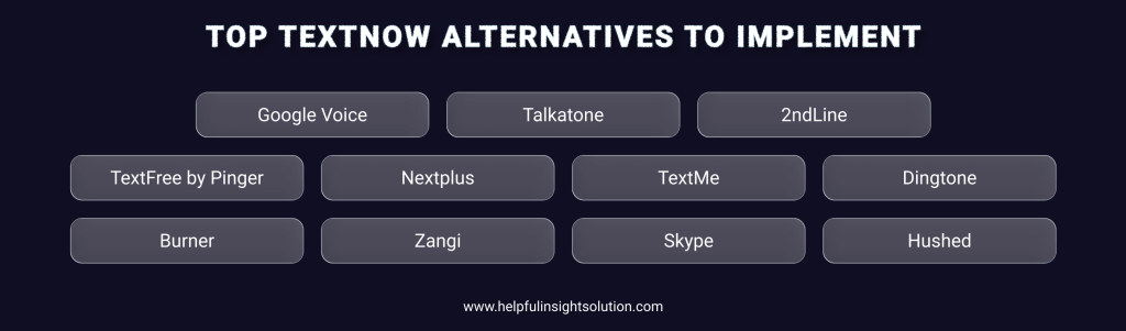 Top 11 TextNow Alternatives