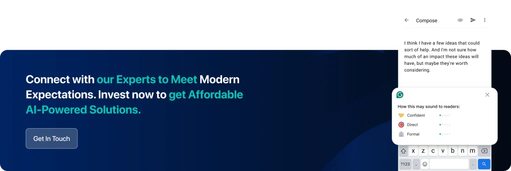 Connect With Our Experts To Meet Modern Expectations. Invest Now To Get Affordable AI-Powered Solutions