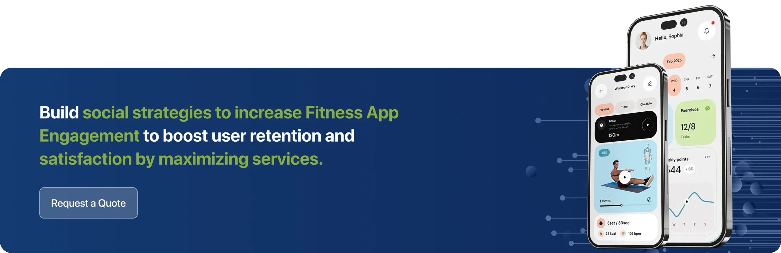 Build social strategies to increase Fitness App Engagement to boost user retention and satisfaction by maximizing services.
