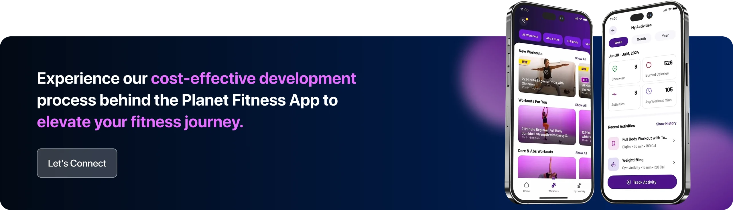 Experience our cost-effective development process behind the Planet Fitness App to elevate your fitness journey