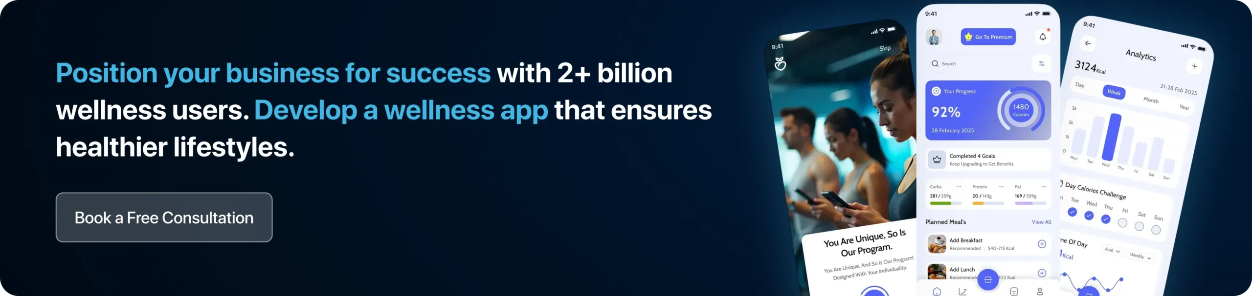 Position your business for success with 2+ billion wellness users. Develop a wellness app that ensures healthier lifestyles