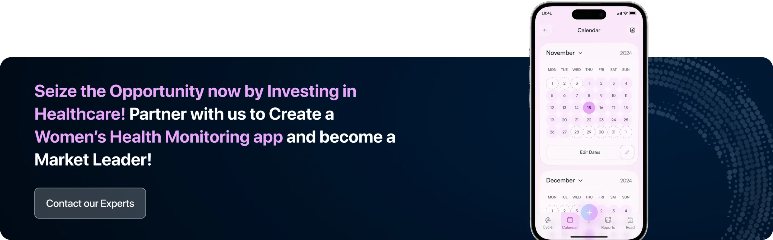 Seize the Opportunity now by Investing in Healthcare! Partner with us to Create a Women’s Health Monitoring app and become a Market Leader in 2026! 