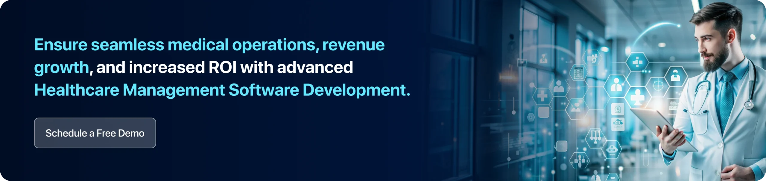 Ensure seamless medical operations, revenue growth, and increased ROI with advanced Healthcare Management Software Development.