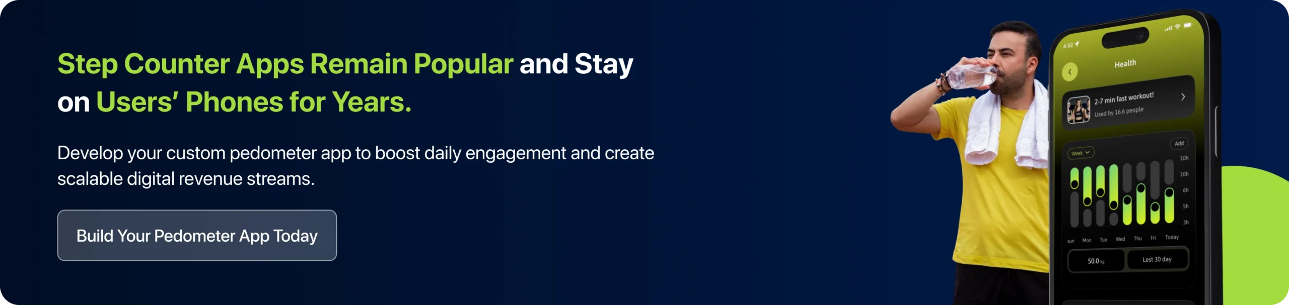 Develop your Custom Pedometer App to Boost Daily Engagement and Create Scalable Digital Revenue Streams. 