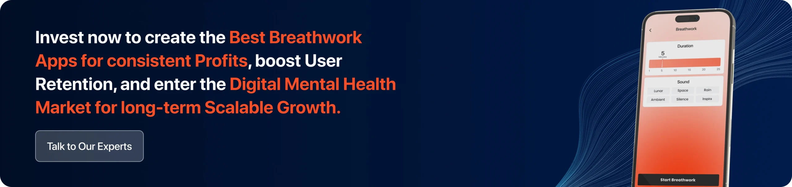 Invest now to create the Best Breathwork Apps to make consistent Profits, boost User Retention through Wellness Engagement, and enter the Digital Mental Health Market for long-term Scalable Growth. 
