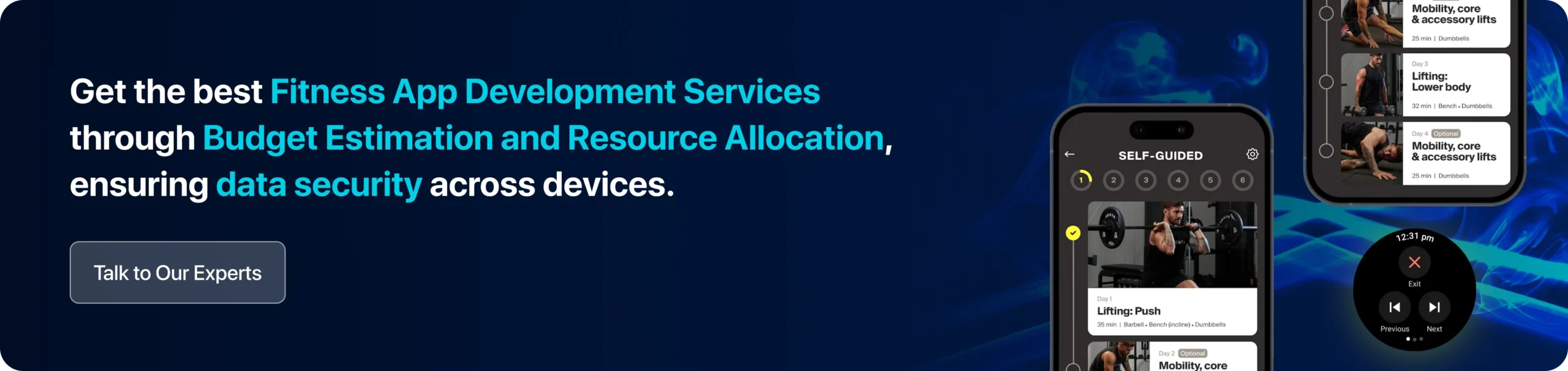 Get the best Fitness App Development Services through Budget Estimation and Resource Allocation, ensuring data security across devices