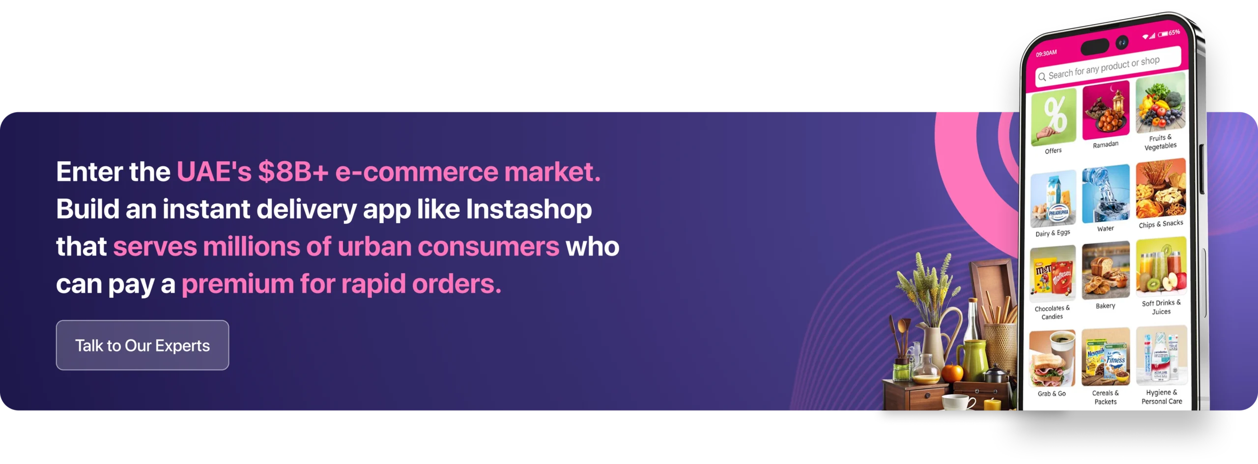 Enter the UAE's $8B+ e-commerce market. Build an instant delivery app like Instashop that serves millions of urban consumers who can pay a premium for rapid orders